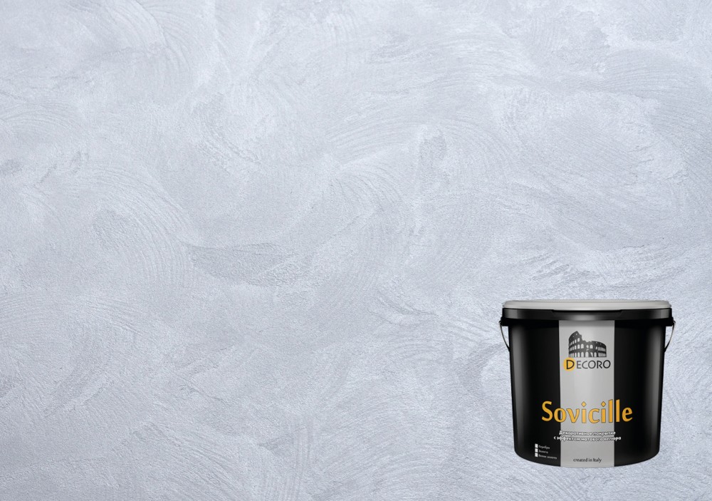 Sovicille (Совичили) декоративное покрытие (эффект велюра с легким перламутром). Белое золото